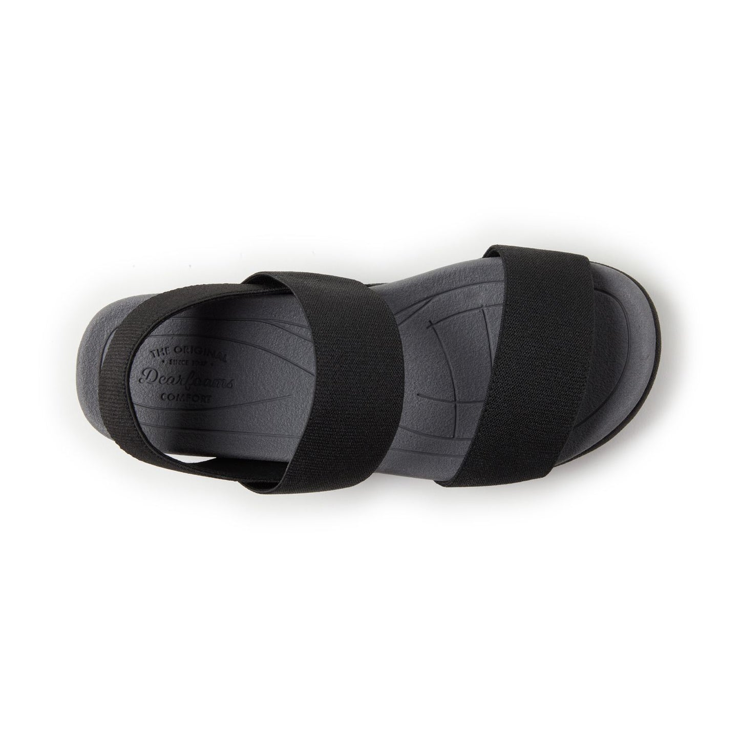 Women's 7 - Original Comfort by Dearfoams Sloane Low Foam Back Strap Sandals - Black *Out of Box*