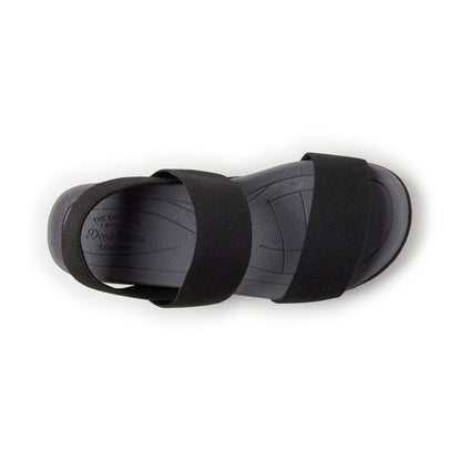 Women's 7 - Original Comfort by Dearfoams Sloane Low Foam Back Strap Sandals - Black *Out of Box*