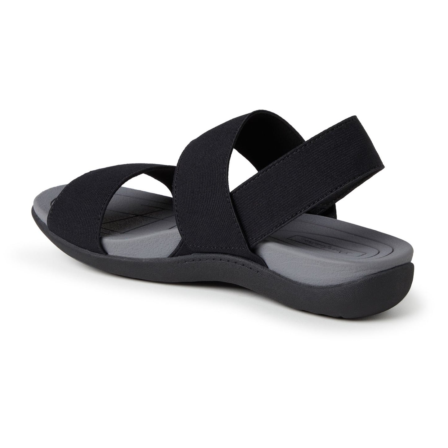 Women's 8 Original Comfort by Dearfoams Sloane Low Foam Back Strap Sandals, Black