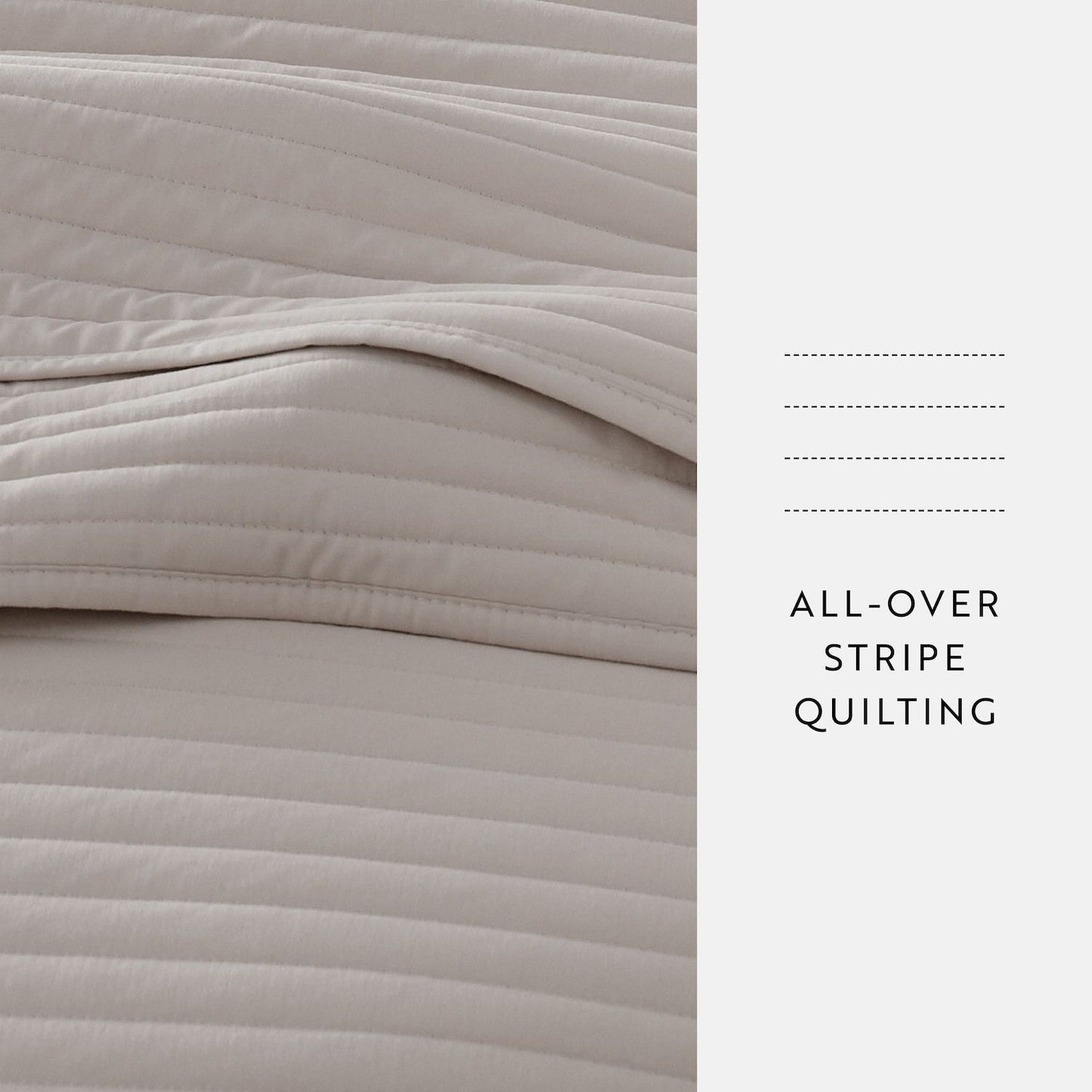 Home Collection All Season Stripe Quilt Set with Shams - Full/Queen - Light Gray *Damaged Package*