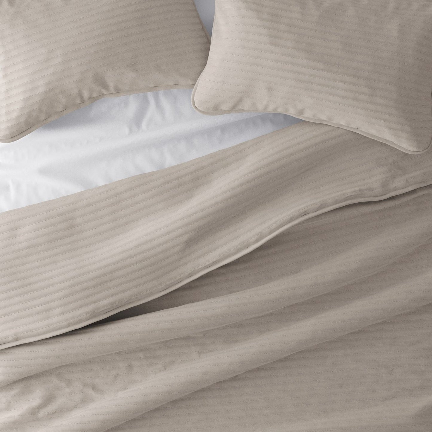 Home Collection All Season Stripe Quilt Set with Shams - Full/Queen - Light Gray *Damaged Package*