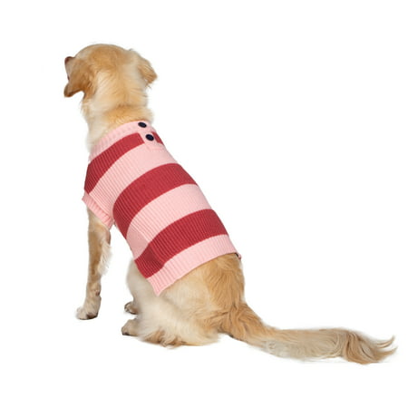 Pet Dog M Clothes Gap Pink Striped Henley Sweater