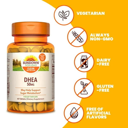 Sundown DHEA 50mg, 60 ct *Exp 12/2026*