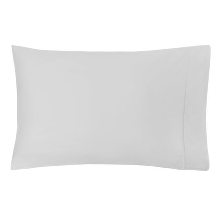 Hotel Style 300 Thread Count Silver Pillowcase with Silver Hem, Standard/Queen, 2 Count
