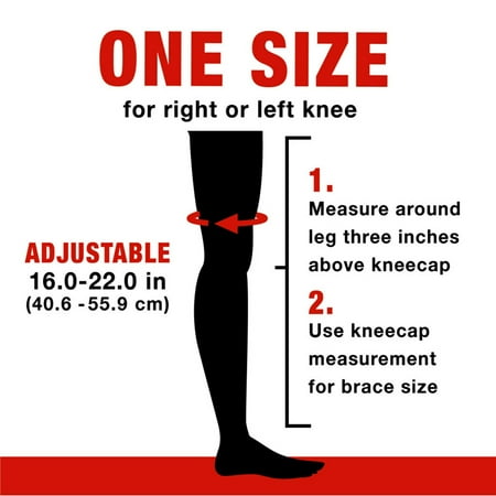 ACE Brand Hinged Knee Brace, Adjustable, Black, *Damaged Box*