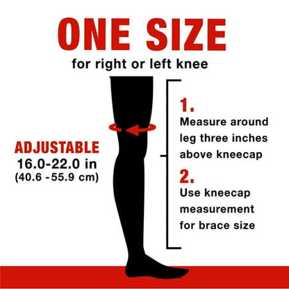 ACE Brand Hinged Knee Brace, Adjustable, Black, *Damaged Box*