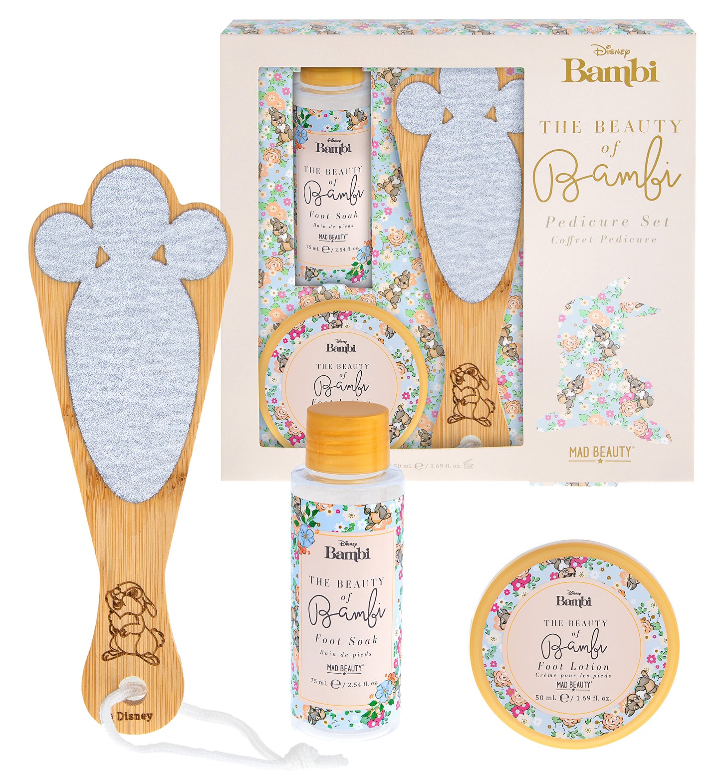 Bambi Thumper Pedicure Footcare Set Disney | MAD BEAUTY | Foot Soak & Lotion, Foot File, Moisturize & Cleanse, Restore, Decorative Cosmetic Gift *Damaged Box*