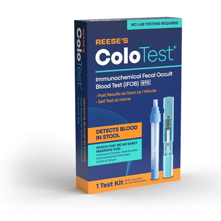 Reese's ColoTest  At-Home Colon Cancer Screening iFOB FIT Test with Results as Soon as 1 Minute *Exp 2/28/2026* *Damaged Box*