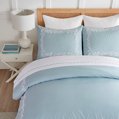 Draper James Adalee Duvet Set Blue Stripes Full/Queen