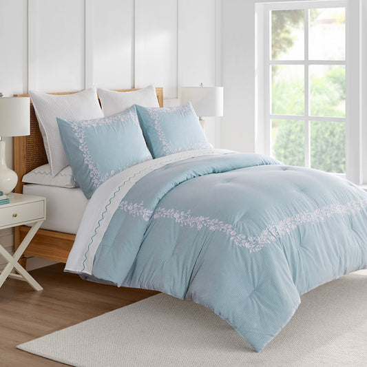 Draper James Adalee Duvet Set Blue Stripes Full/Queen