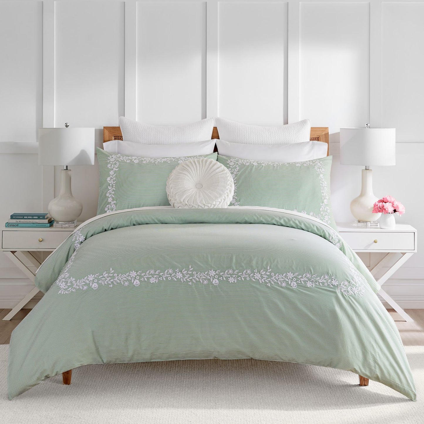 Draper James Adalee Duvet Set Green Stripes Full/Queen
