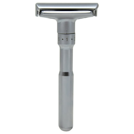 Van Der Hagen Unisex TWIST Adjustable Safety Razor Siver 5 Blades + Shave Butter sample *Damaged Box*