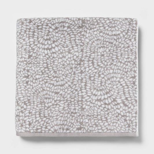 Performance Plus Oversized Bath Towel Gray Geo - Threshold : 100% Cotton, Jacquard Terry, Fade-Resistant, Machine Washable