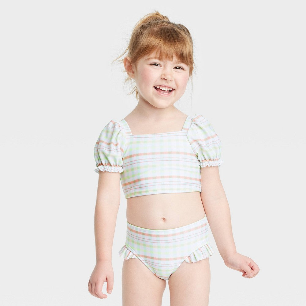 Toddler Girls' 2pc Plaid Bikini Set - Cat & Jack™ **SIZE 2T**