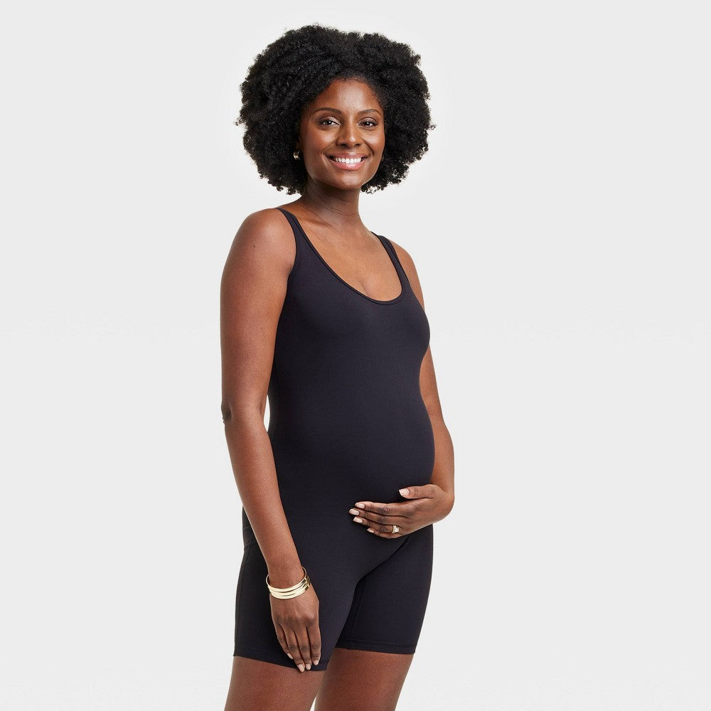 Sleeveless Unitard Maternity Jumpsuit - Isabel Maternity by Ingrid & Isabel™ Black **SIZE S**