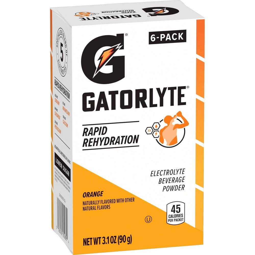 Gatorade Gatorlyte Rapid Rehydration Powder Packets, Orange, 6 Ct (EXP. JUL 17 2026)