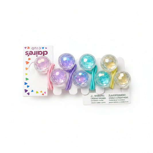 Claire's Club Multi colored Hexagon Ball Holographic Hair Ties