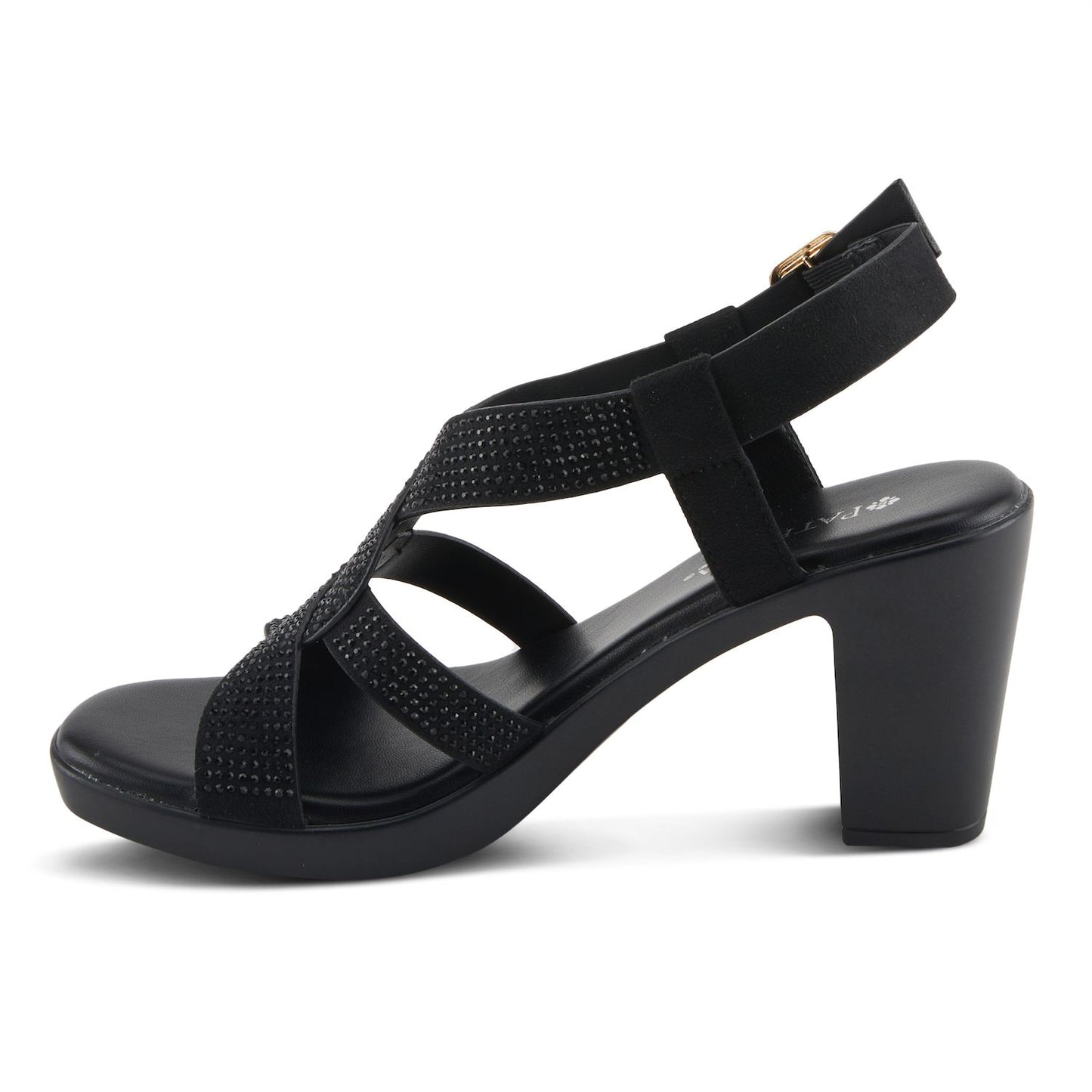 Women's 7.5-8 Patrizia Drina Rhinestone Slingback Sandals - Black