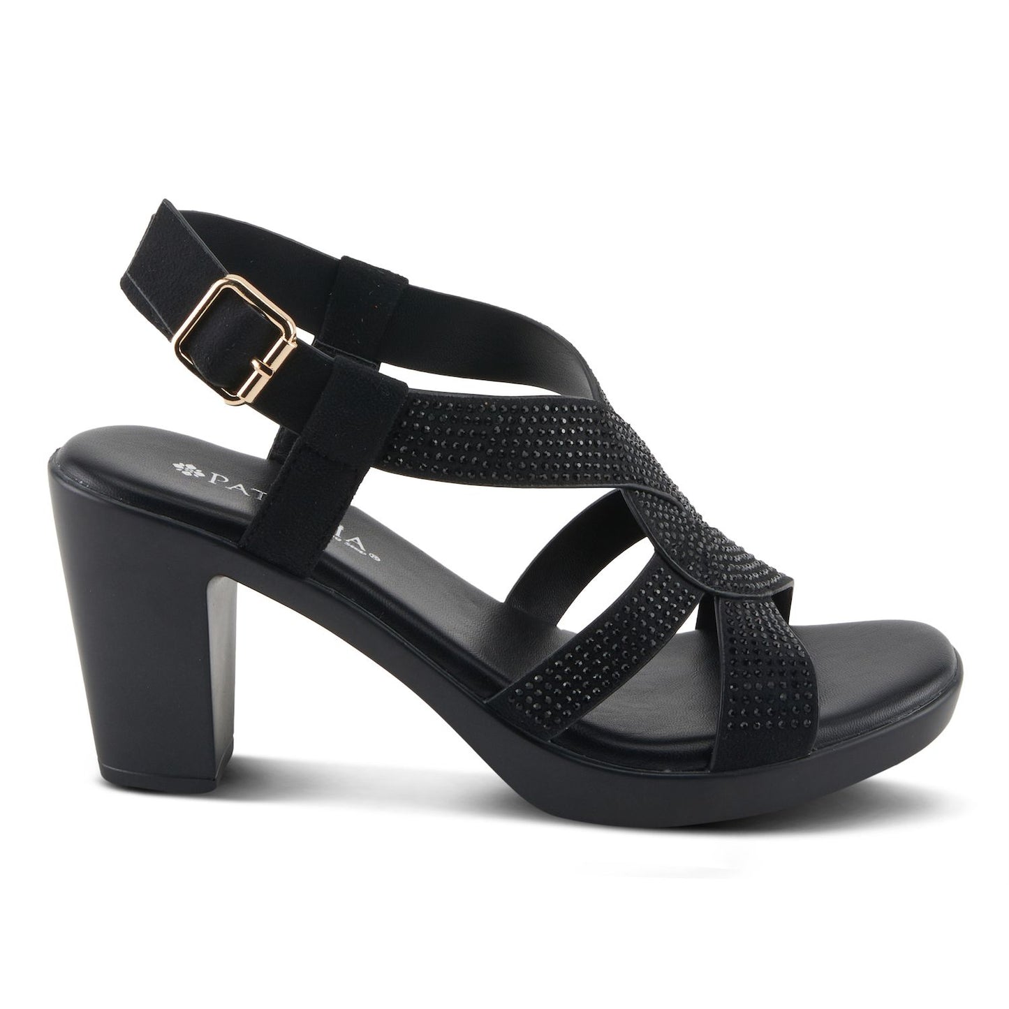 Women's 7.5-8 Patrizia Drina Rhinestone Slingback Sandals - Black