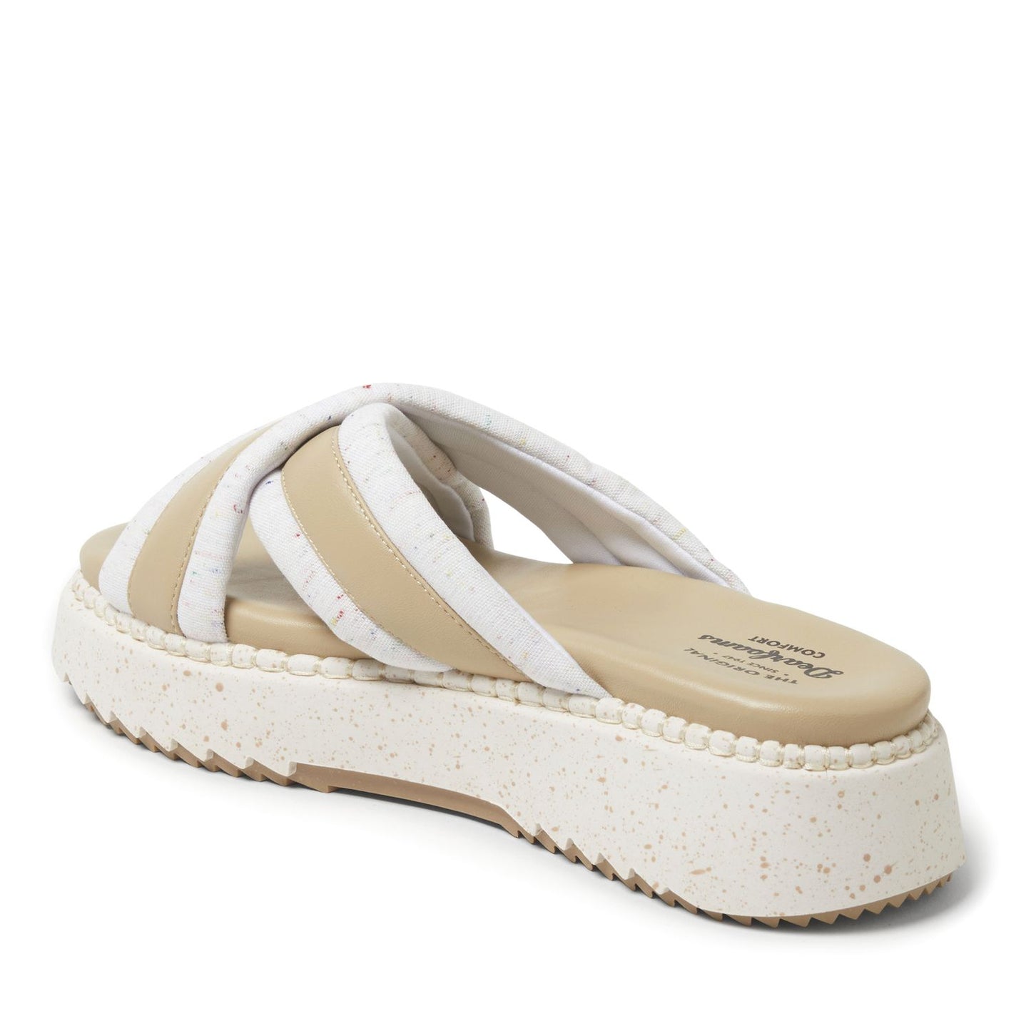 Women's 11 - Dearfoams Daisy Platform Sandals - Cream *Not in Original Box*