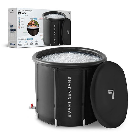 Sharper Image Portable Ice Bath 31.5"x29.5" Oval Plunge Pool: PVC Frame & Liner
