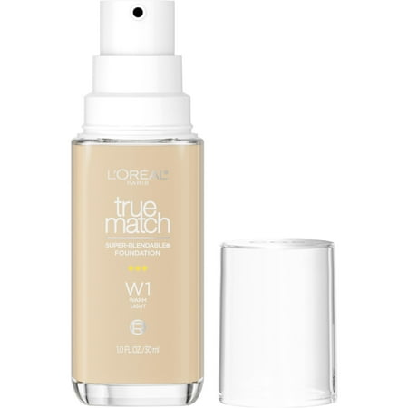 L'Oreal Paris True Match Cream Foundation Makeup, W1 Warm Light, 1 fl oz