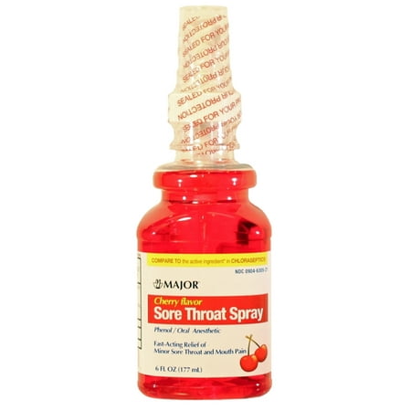 Major Sore Throat Spray Cherry Phenol 1% 6 oz *Exp 06/2027*