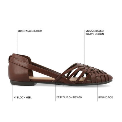 8.5 W Womens Journee Ekko Slip On Round Toe Flat Sandals, Widths Available