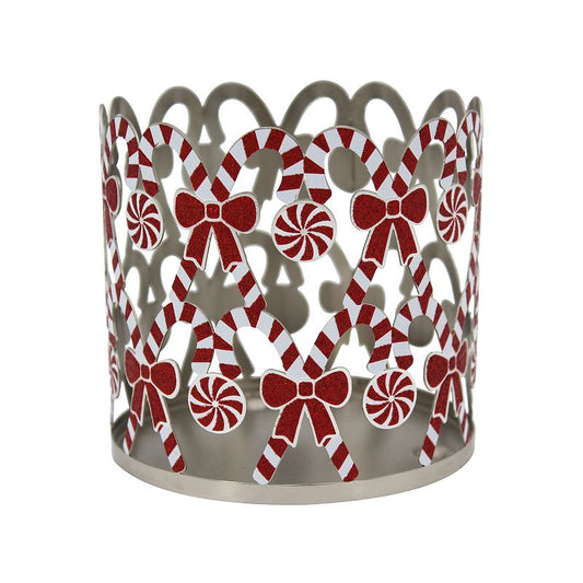 St. Nicholas Square  Candy Cane Sleeve Candle Holder