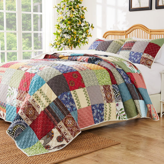 Greenland Home Fashions Renee Upcycle Quilt Set, Full/Queen