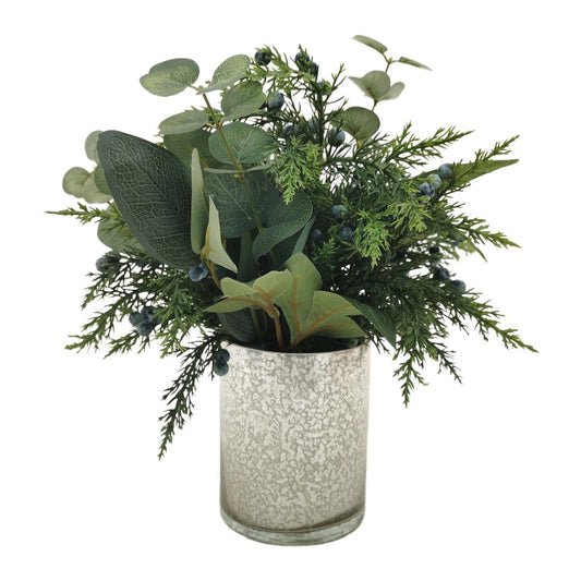St. Nicholas Square  Glass Vase Artificial Greenery Arrangement