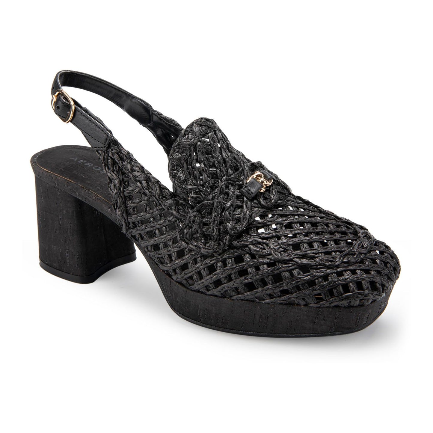 Women's 9.5 Aerosoles Santiago Raffia Cork Heel Loafers