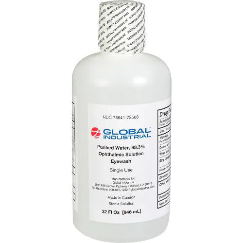 Global Industrial Ophthalmic Solution Eyewash (Damaged Bottle)