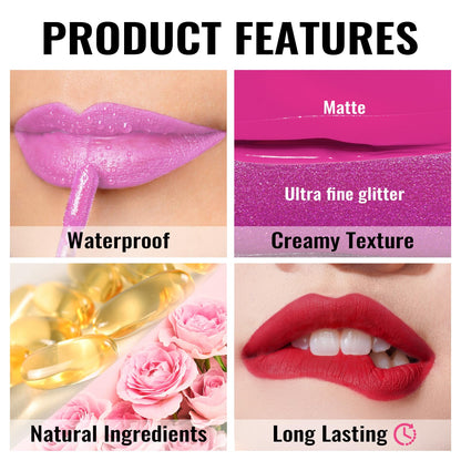 Oulac Matte Liquid Lipstick, Dark Red M18