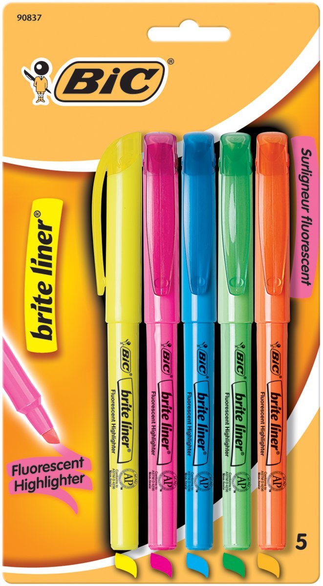 Chisel Tip Brite Liner Highlighter (Set of 5) [Set of 3]