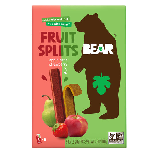 Bear, Fruit Splits Strawberry Apple Pear, 3.5 Ounce (EXP: 08/26)
