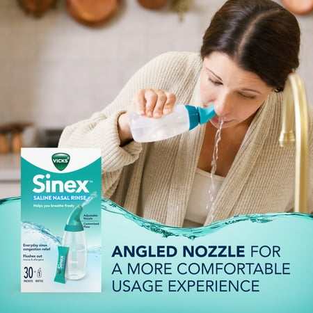 Vicks Sinex Saline Nasal Rinse, 60 Refill Packets **Exp 2027/09/02**