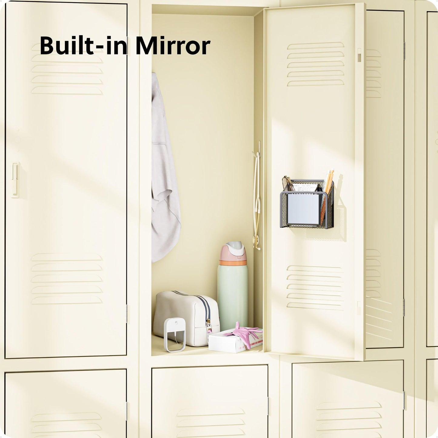 U Brands Dusty Black Magnetic Locker Cup with Mirror