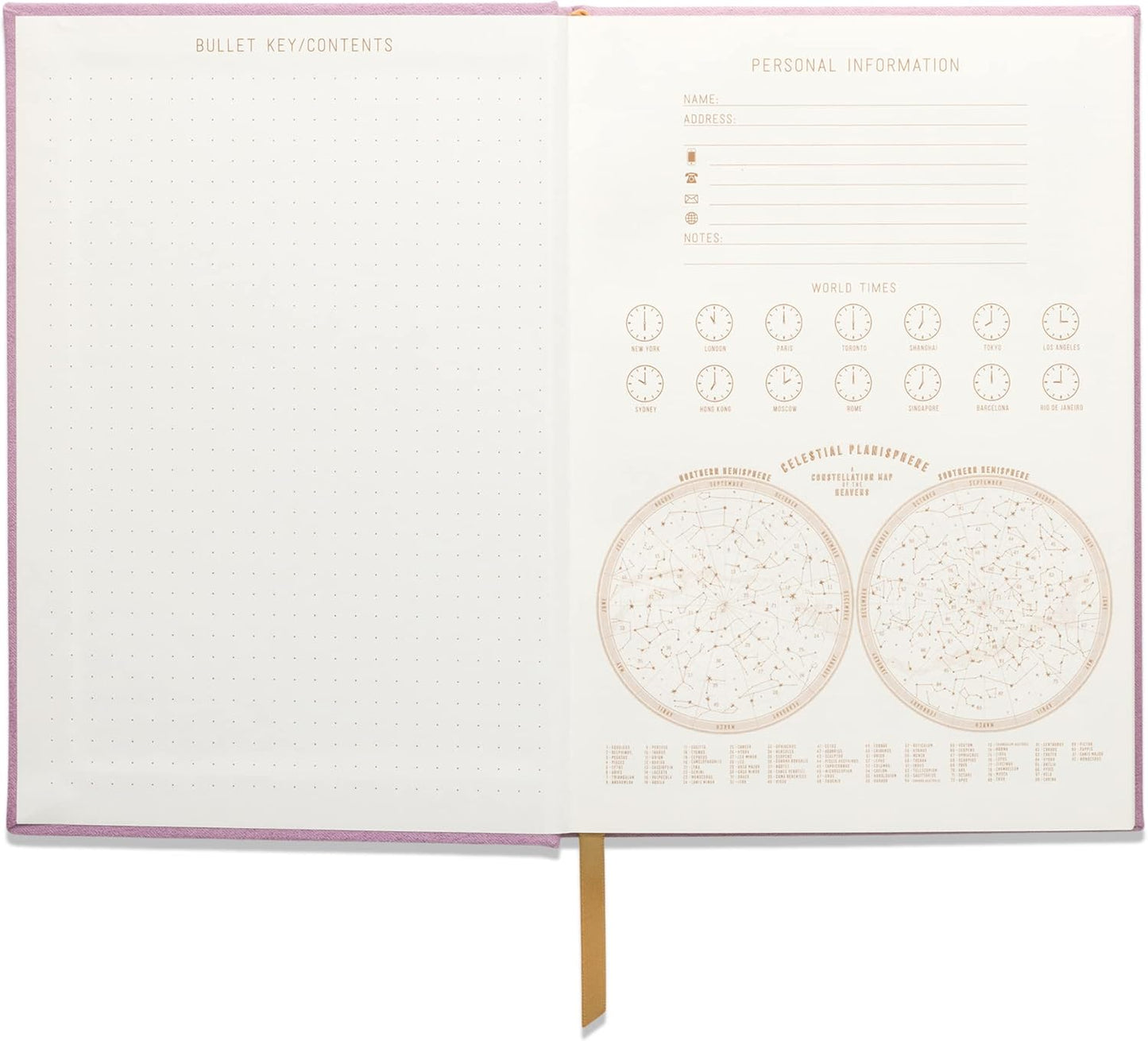 DesignWorks Ink Sueded Paper Journal Notebook with 160 Lined Pages, Ribbon Bookmark, and Storage Pocket for Work, Writing, Journaling, 5.75 x 8.125 - Lilac Purple with Gold Letter Notes