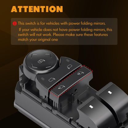 Front Driver Side Power Window Switch and Door Lock \