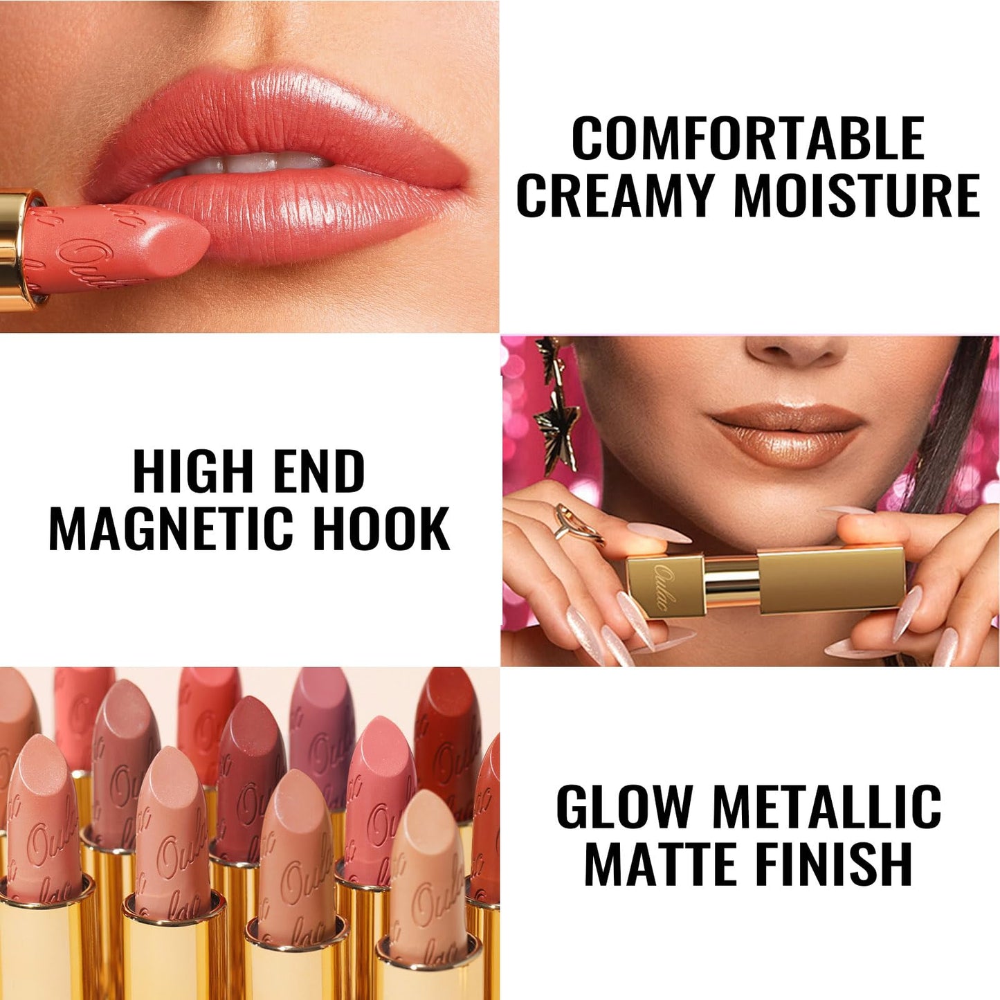 Oulac Metallic Lipstick, Mauve Babe GM04
