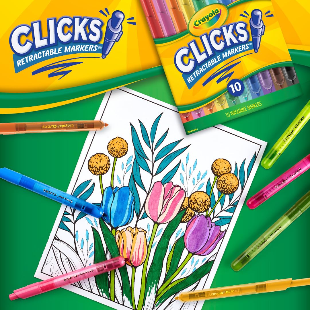 Crayola Clicks Retractable Tip Markers (10ct)