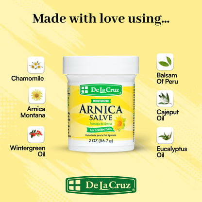 De La Cruz Arnica Salve Body Moisturizer Dry & Cracked Skin 2 oz *Exp.11/26*