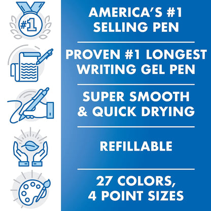 Pilot G2 Rolling Ball Gel Pens 5-Pack