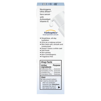 Neutrogena Ultra Sheer Face Sunscreen with Vitamin E & SPF 60 1.7 Fl Oz (Exp 10/26)