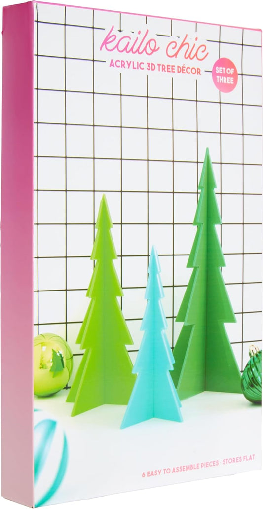 Acrylic 3D Mini Christmas Tree Blue/Green *Very Damaged Box*