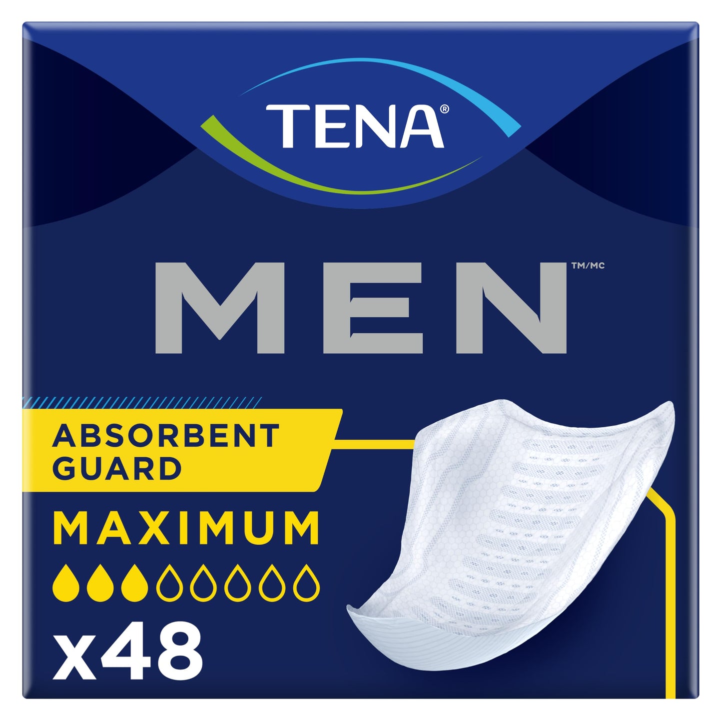 TENA Men Maximum Guards, Incontinence Pads for Men, 48 ct