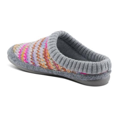 Women's Flexus by Spring Step Gelina Wool Slippers  Purple Multi *Box Missing Lid*