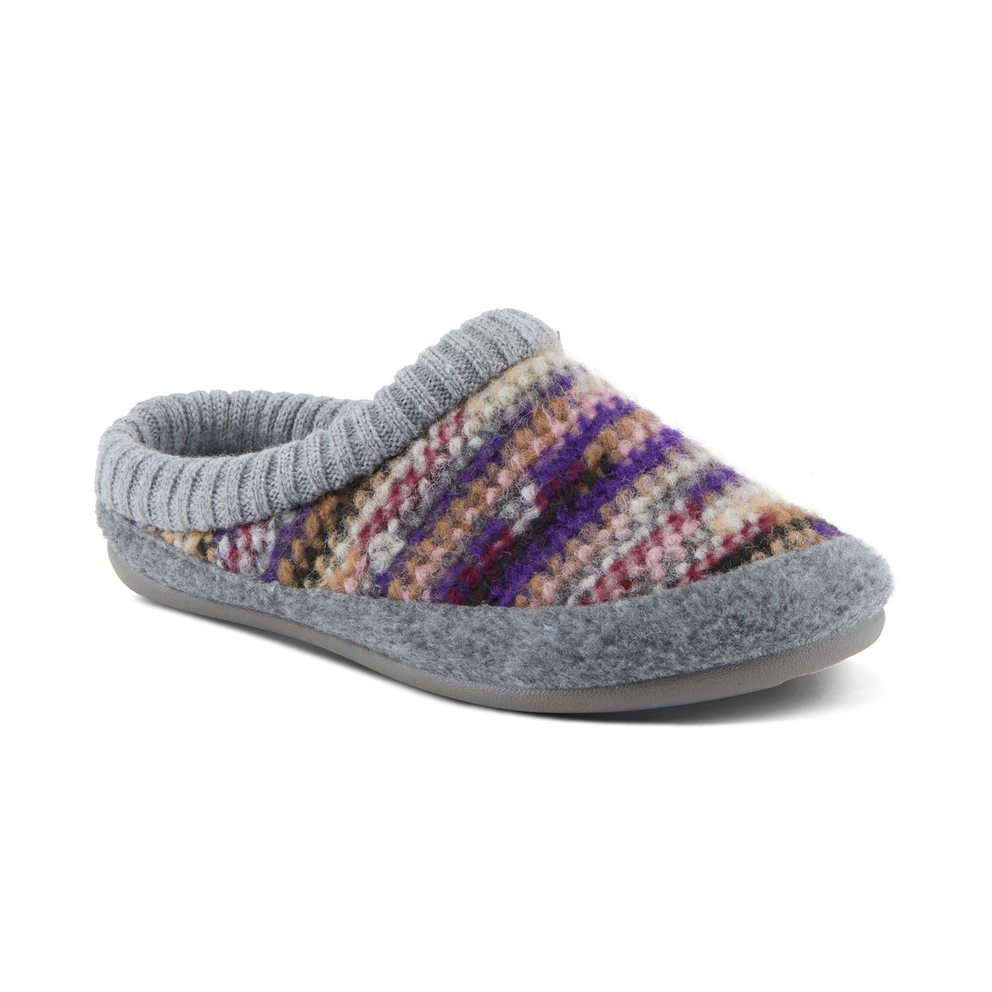 Women's Flexus by Spring Step Gelina Wool Slippers  Purple Multi *Box Missing Lid*