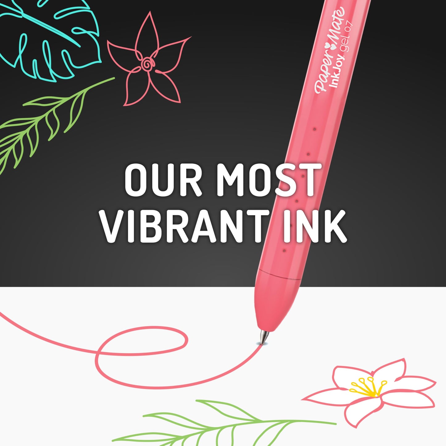 Paper Mate InkJoy Gel Bright Pens, Medium Point (0.7mm) 10 Count
